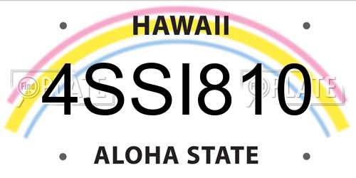 4SSI810 Hawaii License Plate