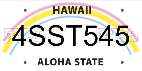 4SST545 Hawaii License Plate