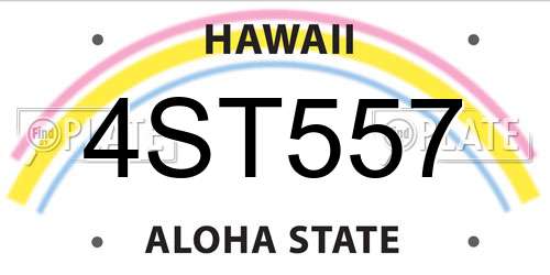 4ST557 Hawaii License Plate