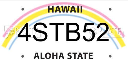 4STB52 Hawaii License Plate
