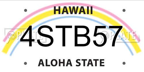 4STB57 Hawaii License Plate