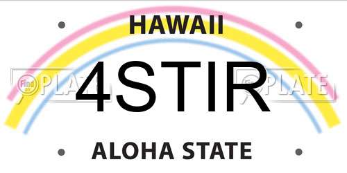 4STIR Hawaii License Plate