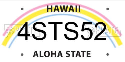 4STS52 Hawaii License Plate