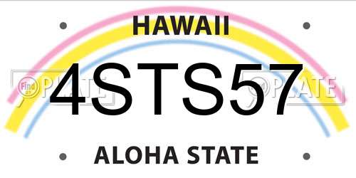 4STS57 Hawaii License Plate