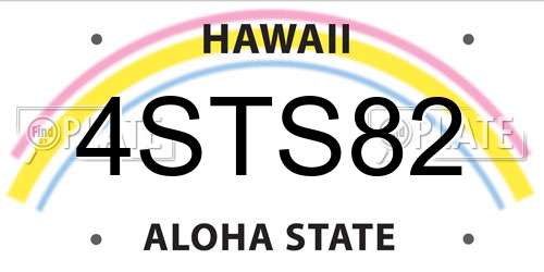 4STS82 Hawaii License Plate