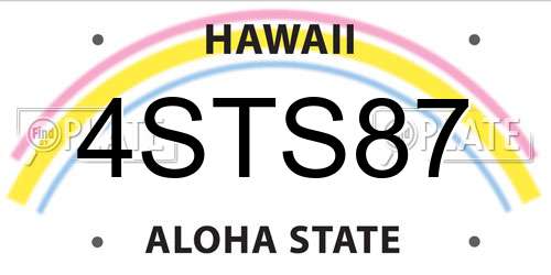 4STS87 Hawaii License Plate