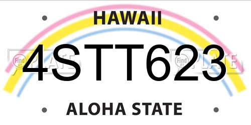 4STT623 Hawaii License Plate
