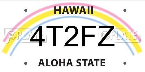 4T2FZ Hawaii License Plate