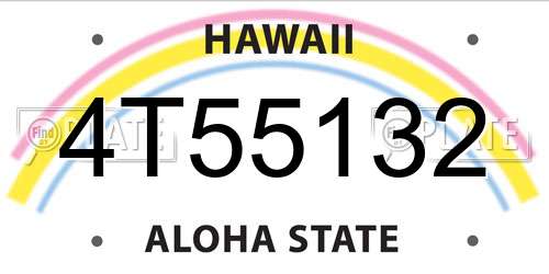 4T55132 Hawaii License Plate