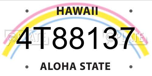 4T88137 Hawaii License Plate