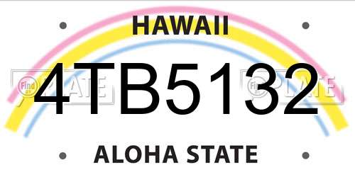 4TB5132 Hawaii License Plate