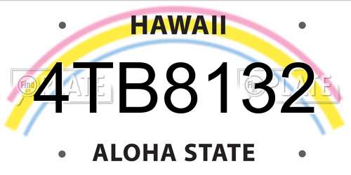 4TB8132 Hawaii License Plate