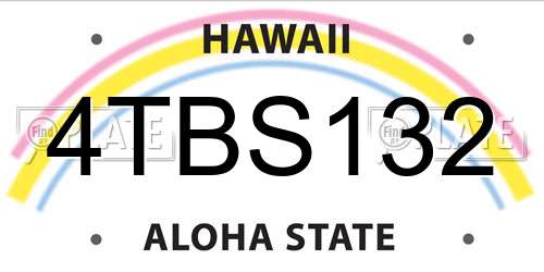 4TBS132 Hawaii License Plate