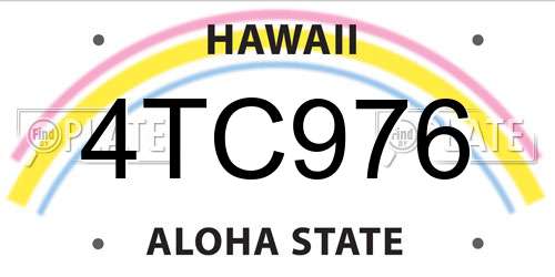 4TC976 Hawaii License Plate