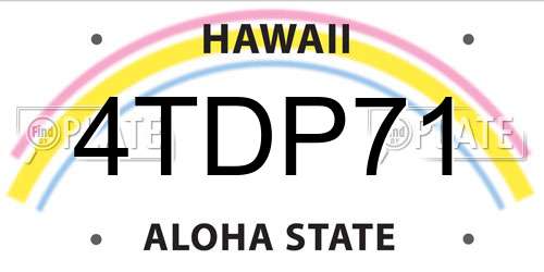 4TDP71 Hawaii License Plate