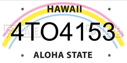 4TO4153 Hawaii License Plate