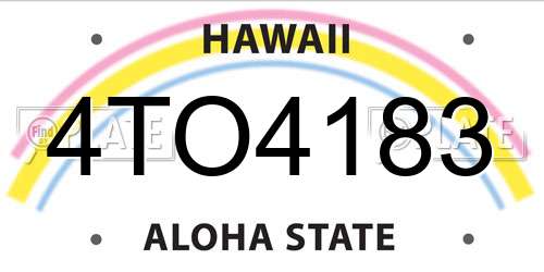 4TO4183 Hawaii License Plate