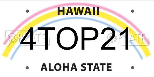 4TOP21 Hawaii License Plate