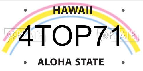 4TOP71 Hawaii License Plate