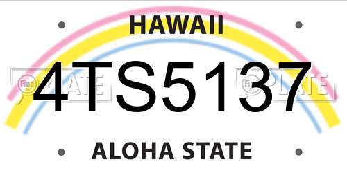 4TS5137 Hawaii License Plate