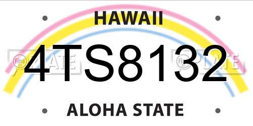 4TS8132 Hawaii License Plate