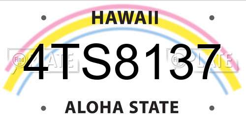 4TS8137 Hawaii License Plate