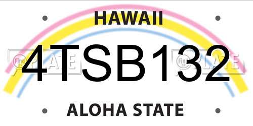 4TSB132 Hawaii License Plate