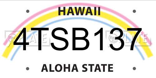 4TSB137 Hawaii License Plate
