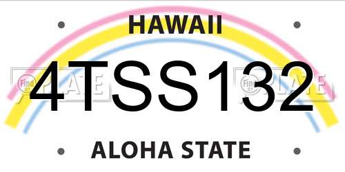 4TSS132 Hawaii License Plate