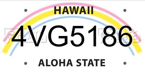 4VG5186 Hawaii License Plate