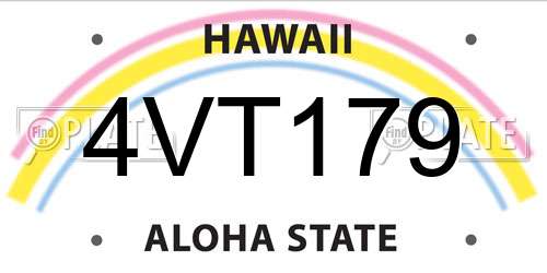 4VT179 Hawaii License Plate