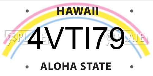 4VTI79 Hawaii License Plate