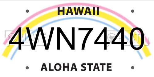 4WN7440 Hawaii License Plate