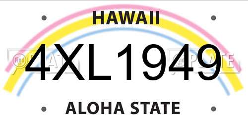 4XL1949 Hawaii License Plate