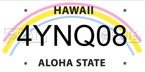4YNQ08 Hawaii License Plate