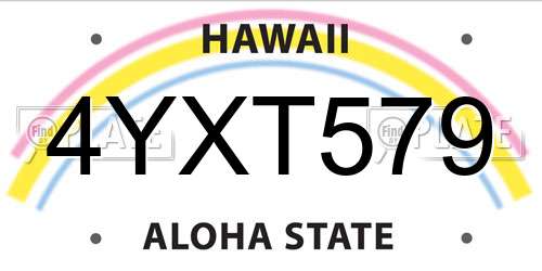 4YXT579 Hawaii License Plate