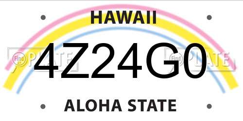 4Z24G0 Hawaii License Plate