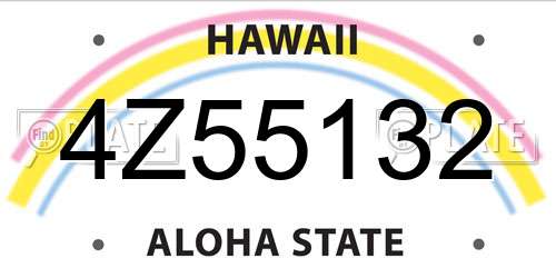 4Z55132 Hawaii License Plate