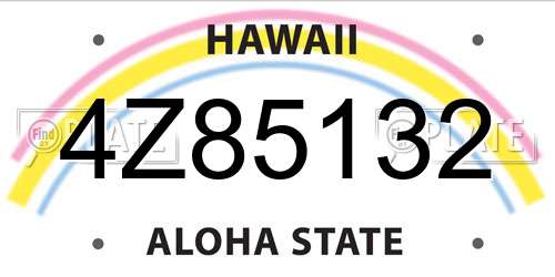4Z85132 Hawaii License Plate