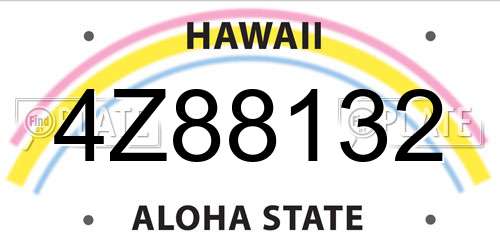 4Z88132 Hawaii License Plate