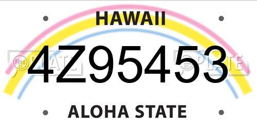 4Z95453 Hawaii License Plate