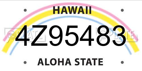 4Z95483 Hawaii License Plate