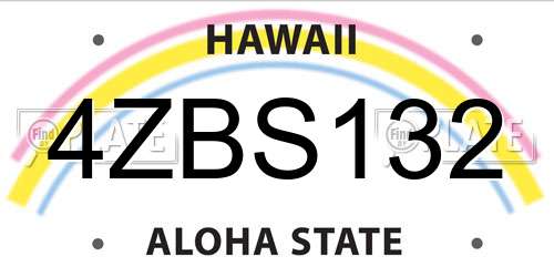 4ZBS132 Hawaii License Plate