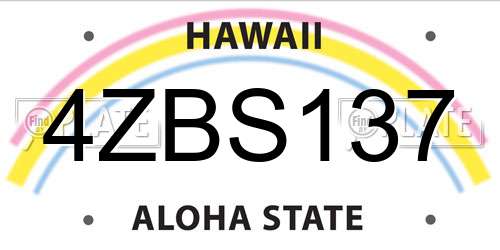 4ZBS137 Hawaii License Plate