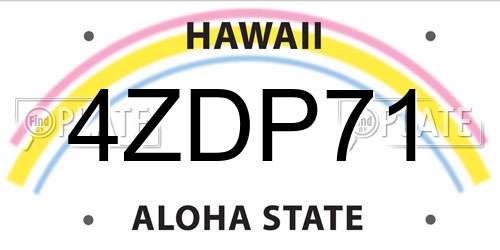 4ZDP71 Hawaii License Plate