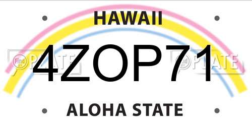 4ZOP71 Hawaii License Plate