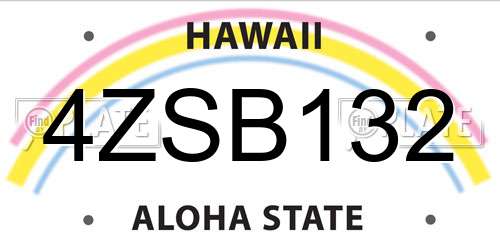 4ZSB132 Hawaii License Plate