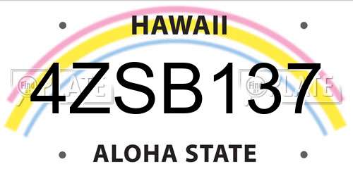 4ZSB137 Hawaii License Plate