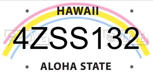 4ZSS132 Hawaii License Plate