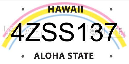 4ZSS137 Hawaii License Plate
